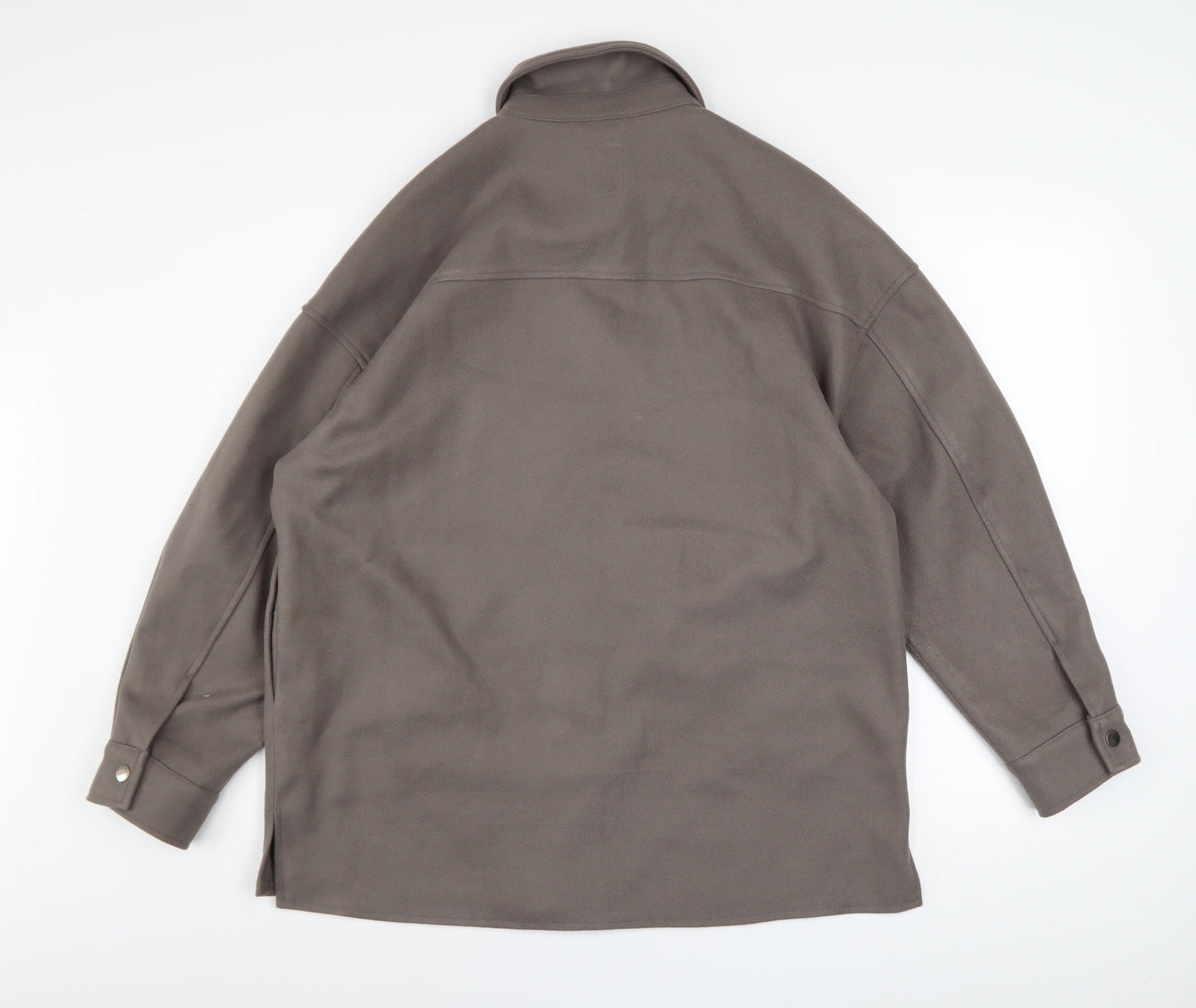 Primark Women Brown Fleece Button Casual Jacket Size S