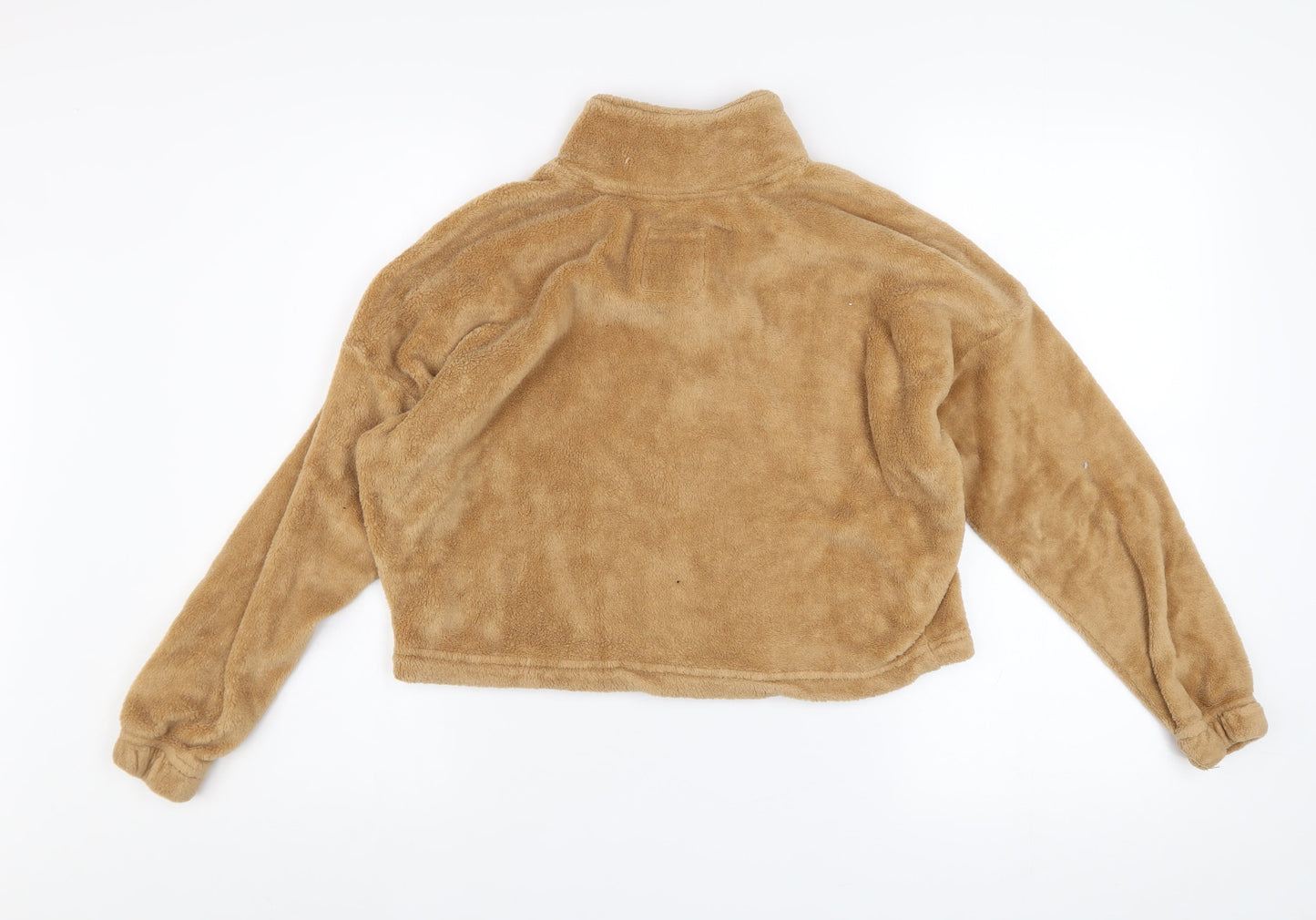 Bluenotes Women’s Beige Fleece Pullover 1/4 Zip Sweatshirt Size S