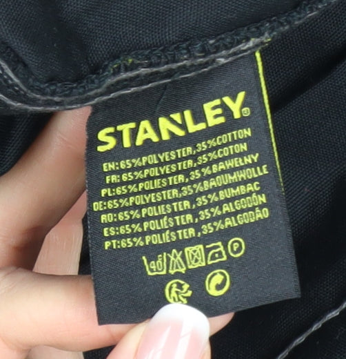 Stanley Men's Black Cargo Work Trousers W38 L31 Durable Canvas