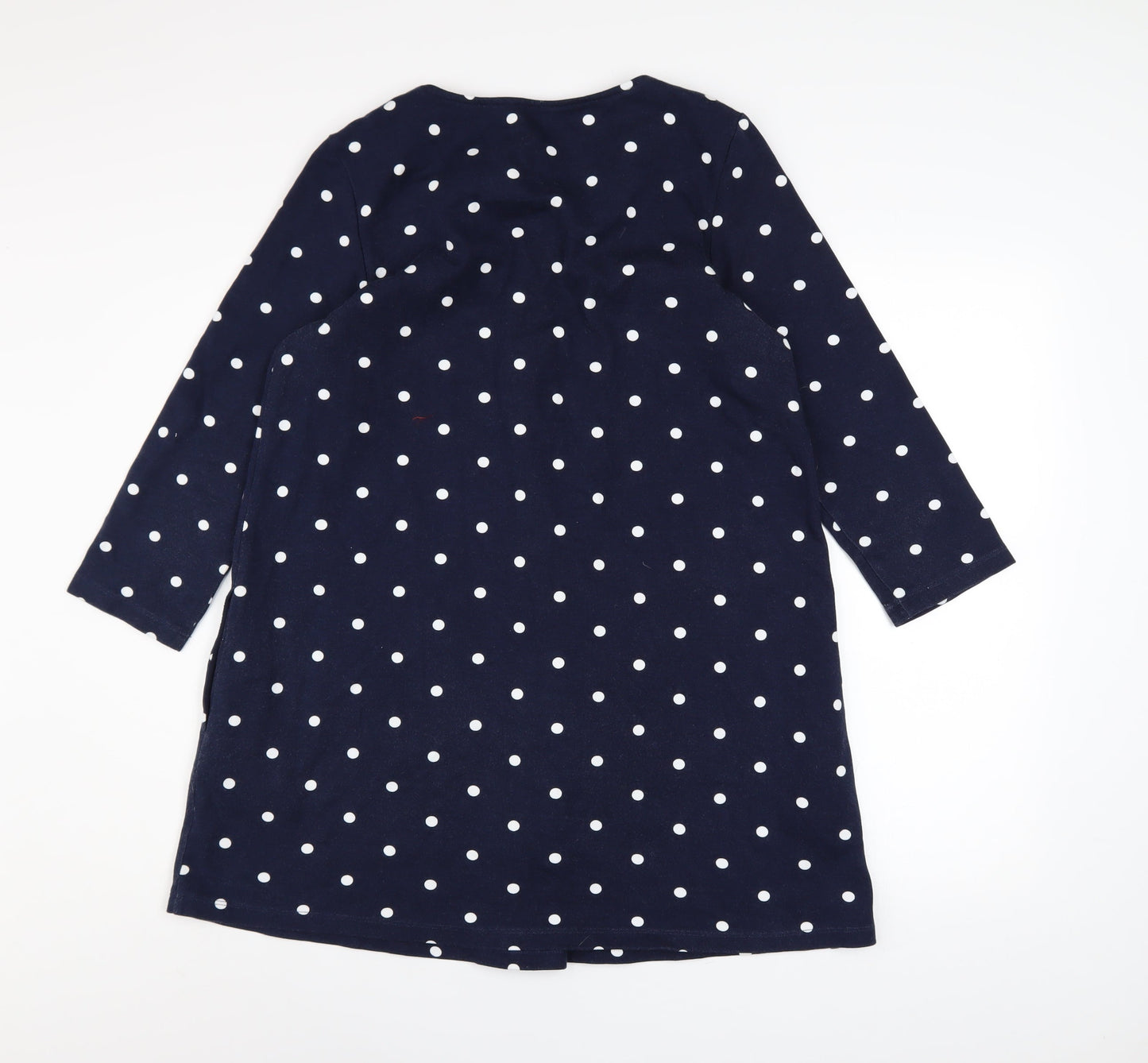 Joules Women Blue Polka Dot Shift Dress Size 12 3/4 Sleeve