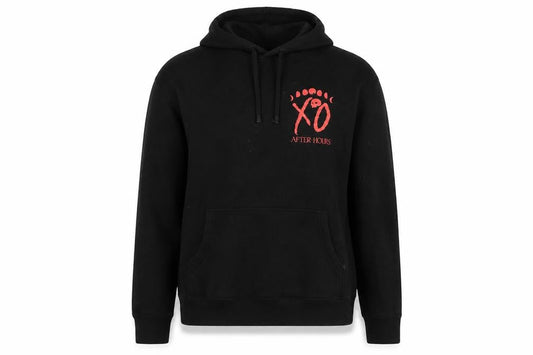 XO After Hours Black Hoodie Men M Pullover Graphic Print Cotton Blend