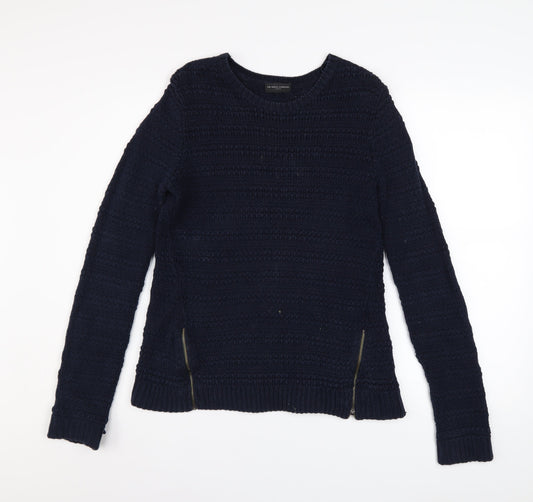 The White Company Women's Blue Wool Chunky Knit Jumper Size 10