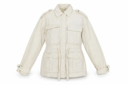 H&M Divided Women's Ivory Cotton Military Jacket 2XS