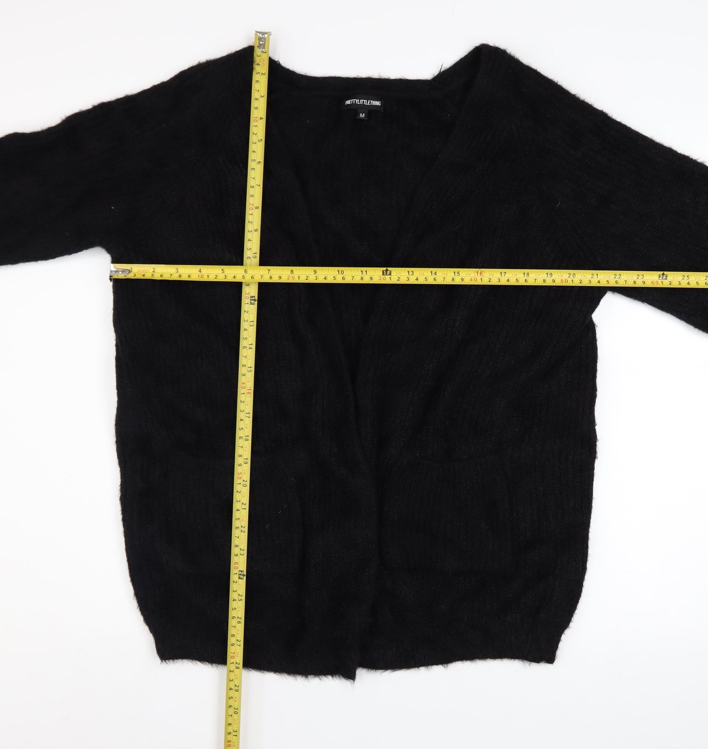 PrettyLittleThing Women Black M Knit V-Neck Cardigan Jumper