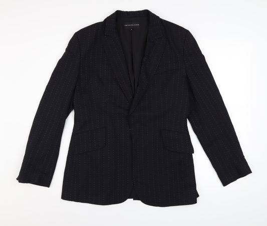 Marks and Spencer Women’s Black Pinstripe Blazer Size 12 Wool Blend