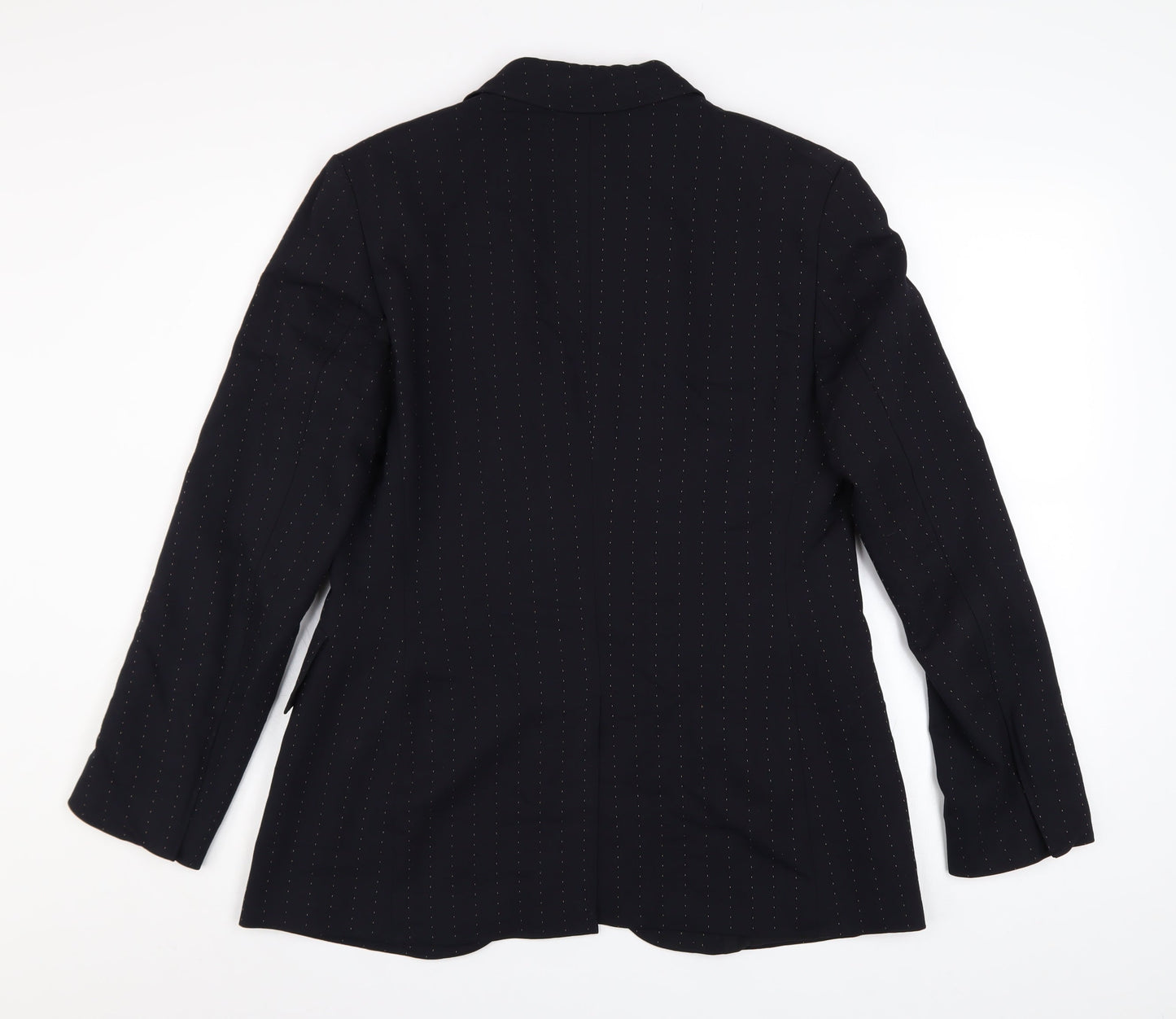 Marks and Spencer Women’s Black Pinstripe Blazer Size 12 Wool Blend