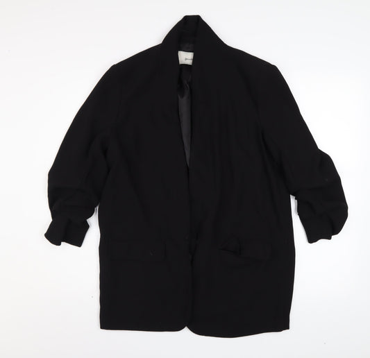 Stradivarius Women’s Black Polyester Blazer Size 12 Open Front