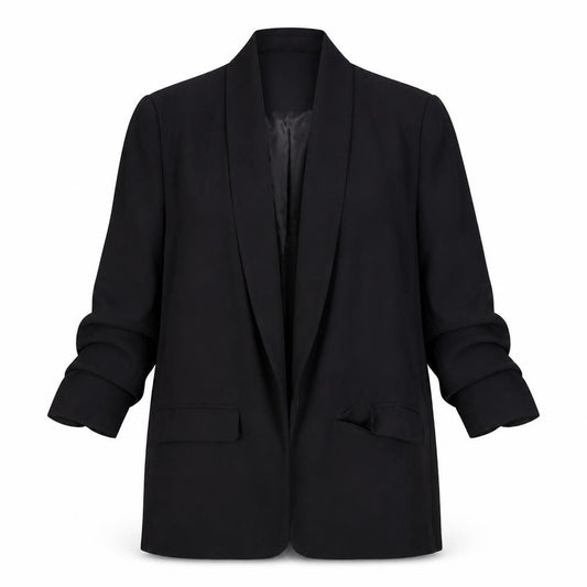 Stradivarius Women’s Black Polyester Blazer Size 12 Open Front
