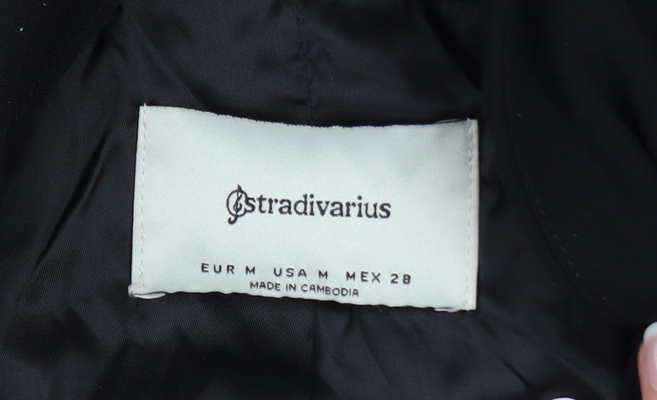 Stradivarius Women’s Black Polyester Blazer Size 12 Open Front