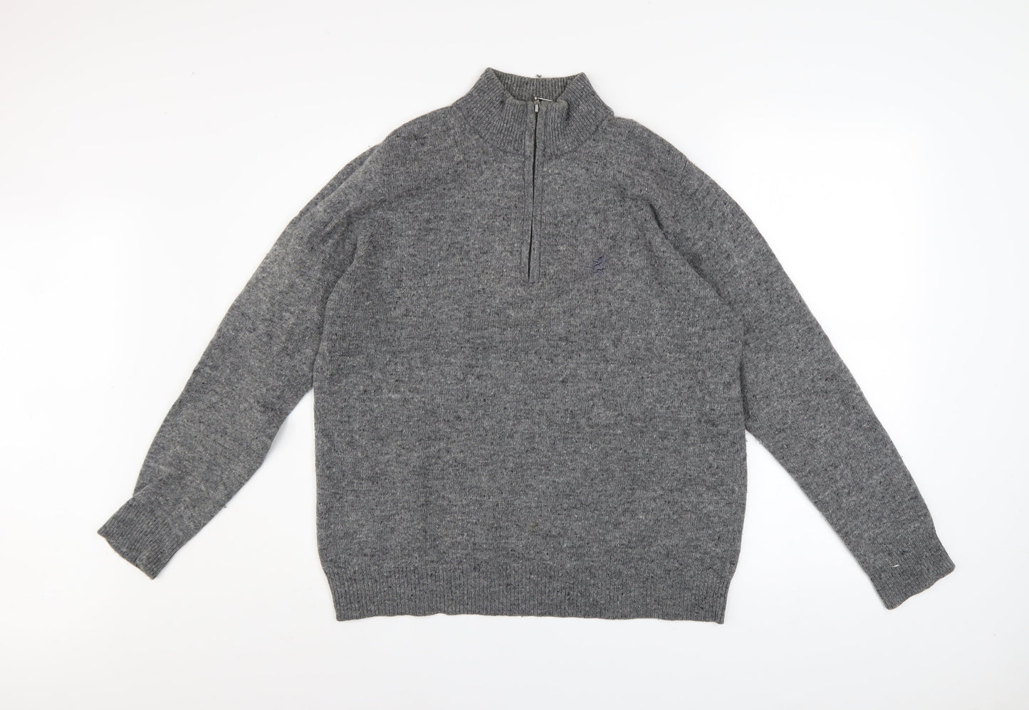 Pringle Golf Men's Grey Merino Wool 1/2 Zip Jumper Size M