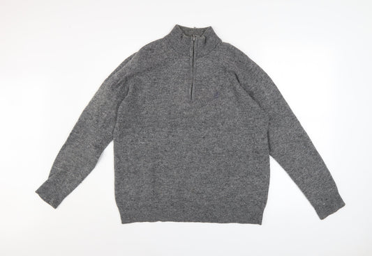 Pringle Golf Men's Grey Merino Wool 1/2 Zip Jumper Size M