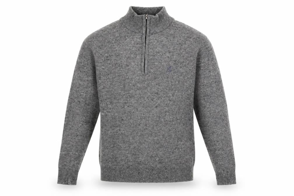 Pringle Golf Men's Grey Merino Wool 1/2 Zip Jumper Size M