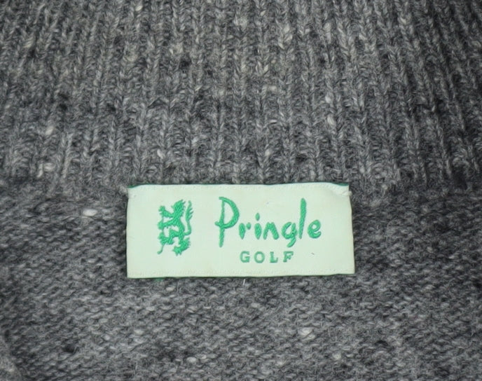 Pringle Golf Men's Grey Merino Wool 1/2 Zip Jumper Size M
