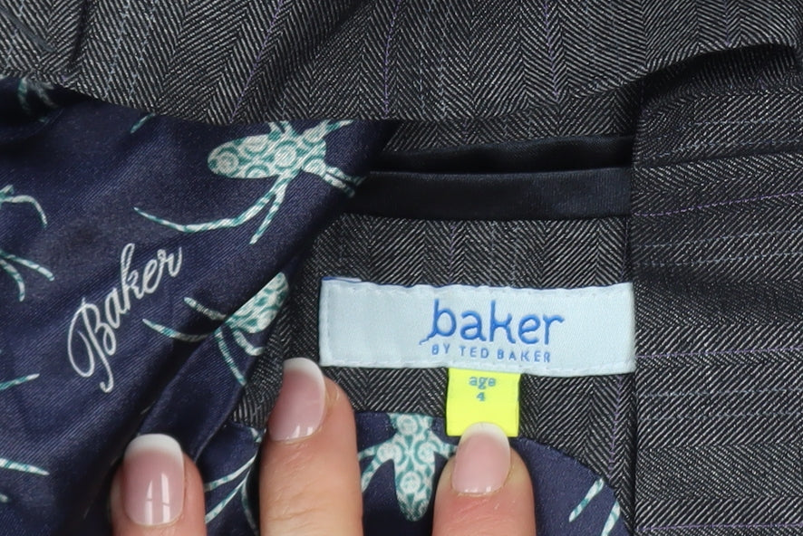 Baker by Ted Baker Boys Grey Shawl Lapel Blazer Age 4 Formal Jacket