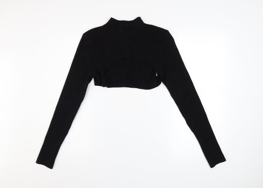 River Island Women’s Black Mock Neck Knit Shrug Jumper Size 12