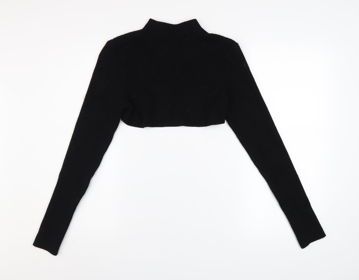 River Island Women’s Black Mock Neck Knit Shrug Jumper Size 12