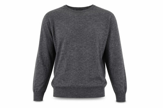 Massimo Dutti Men's Grey Wool Blend Crew Neck Jumper XL