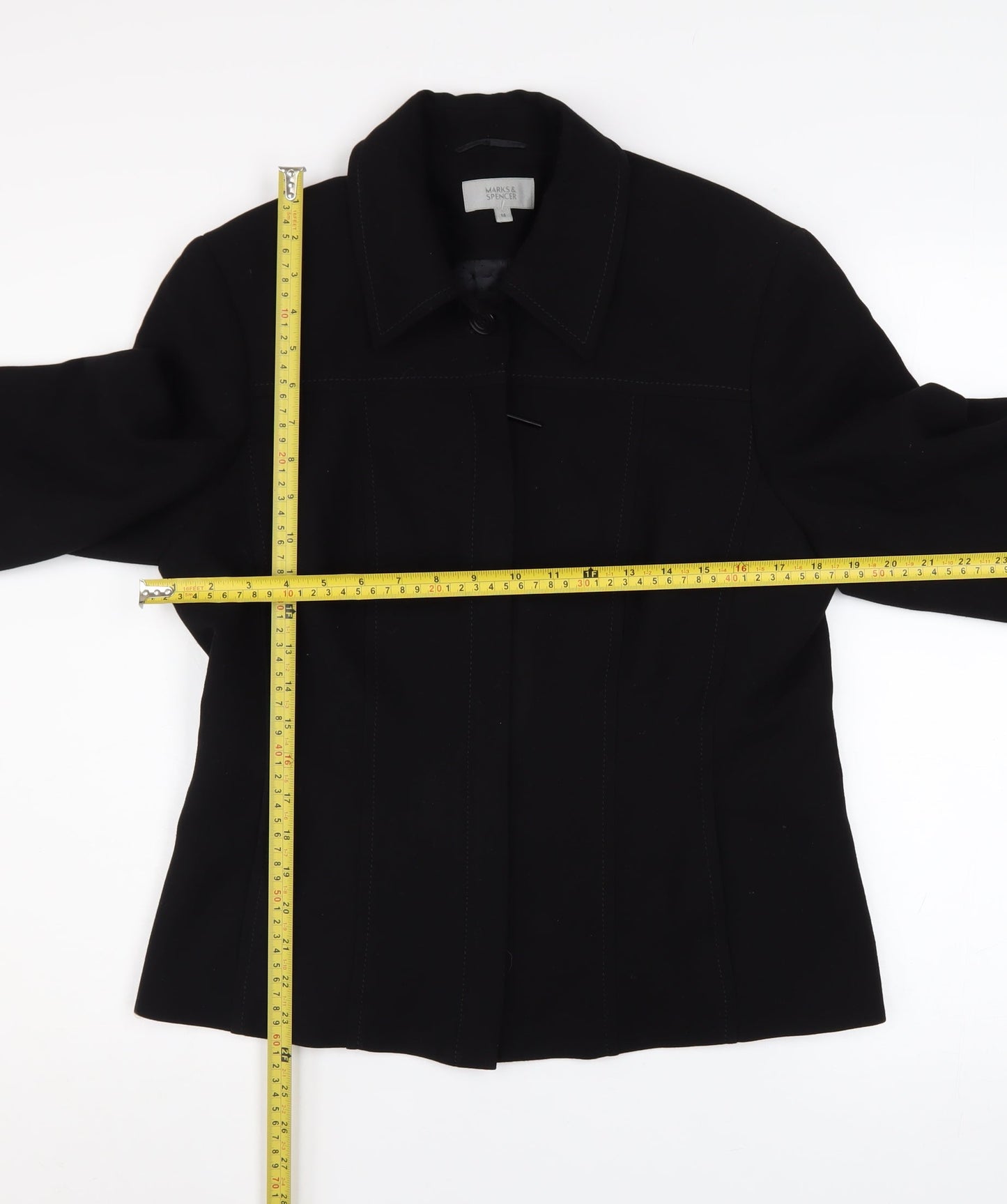 Marks and Spencer Women Black Size 14 Classic Blazer Jacket