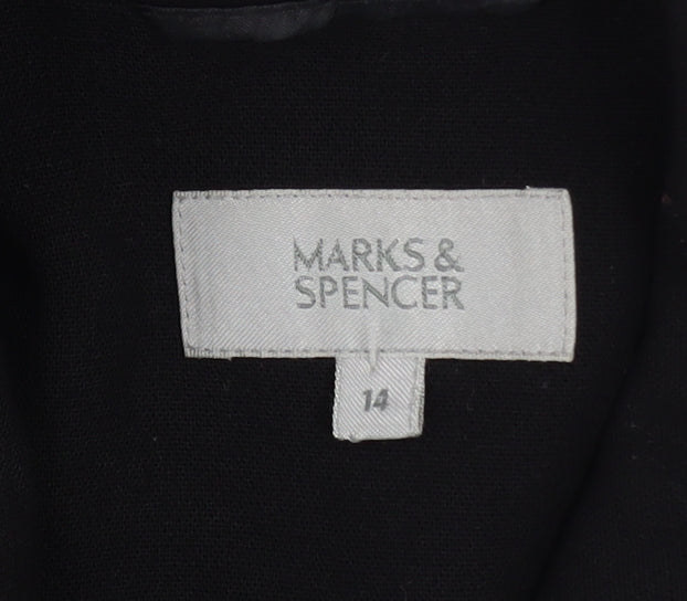 Marks and Spencer Women Black Size 14 Classic Blazer Jacket