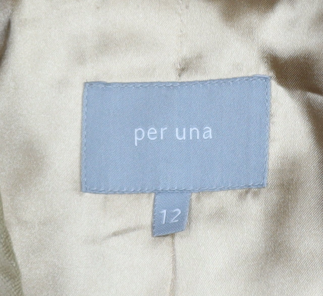 Marks and Spencer Per Una Women Beige Cotton Velvet Blazer Size 12