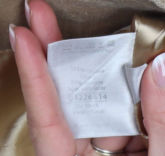 Marks and Spencer Per Una Women Beige Cotton Velvet Blazer Size 12