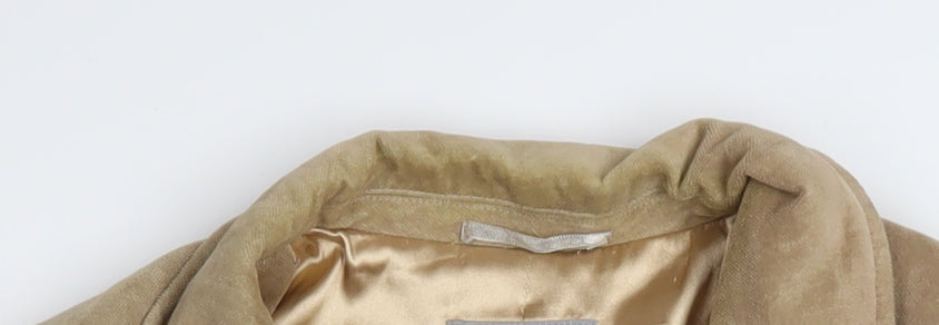 Marks and Spencer Per Una Women Beige Cotton Velvet Blazer Size 12