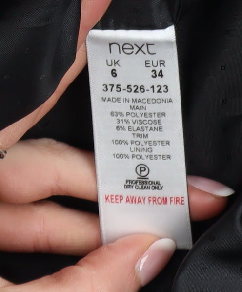 Next Womens Black Blazer Jacket Size 6 Regular Single Breasted