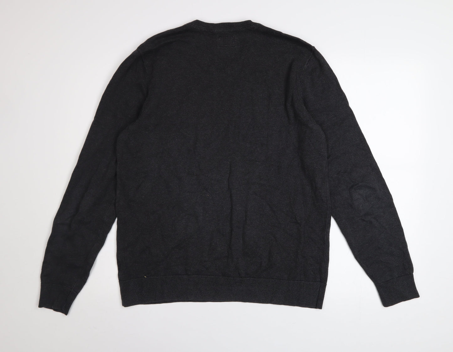 Vans Men's Black V-Neck Pullover Jumper Size M Knit Cotton Blend