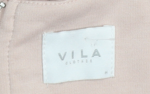Vila Womens Beige Long Sleeve Peplum Sweatshirt Size M