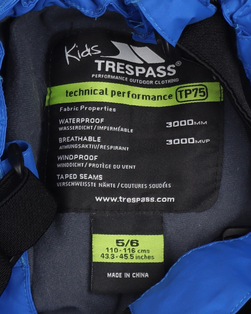Trespass Boys Blue 5 Years Snow Pants Waterproof Winter Trousers