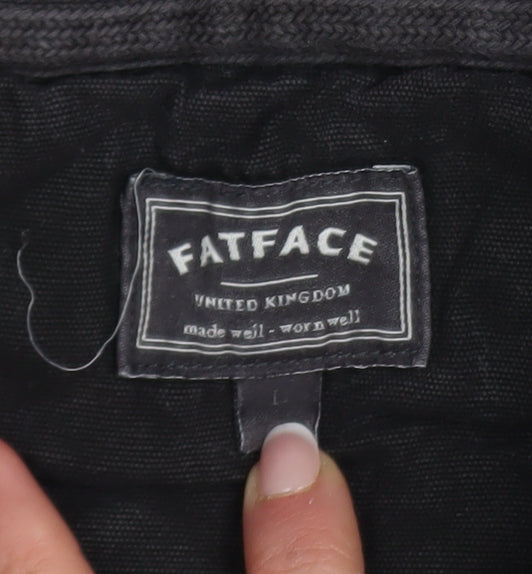 FatFace Men’s Grey Charcoal 1/4 Zip Cotton Sweater L