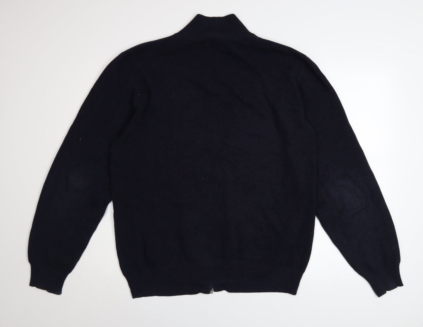 Greenwoods Men’s Blue Full Zip Cotton Knit Jacket Size L