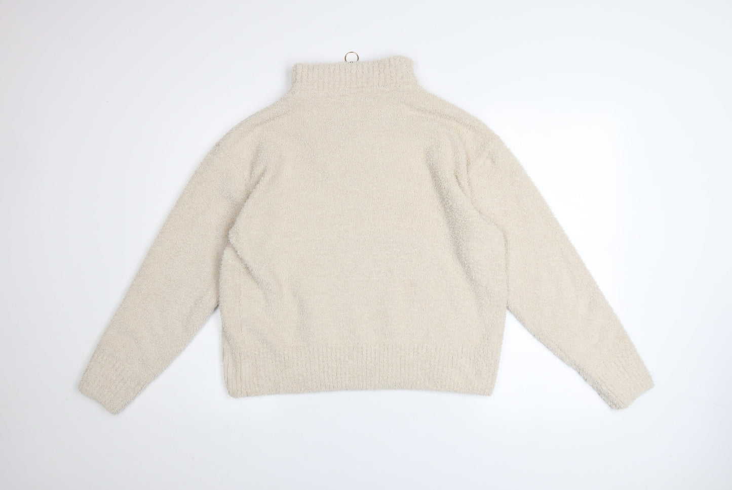 Roman Women Beige 1/4 Zip High Neck Pullover Sweater Size 16