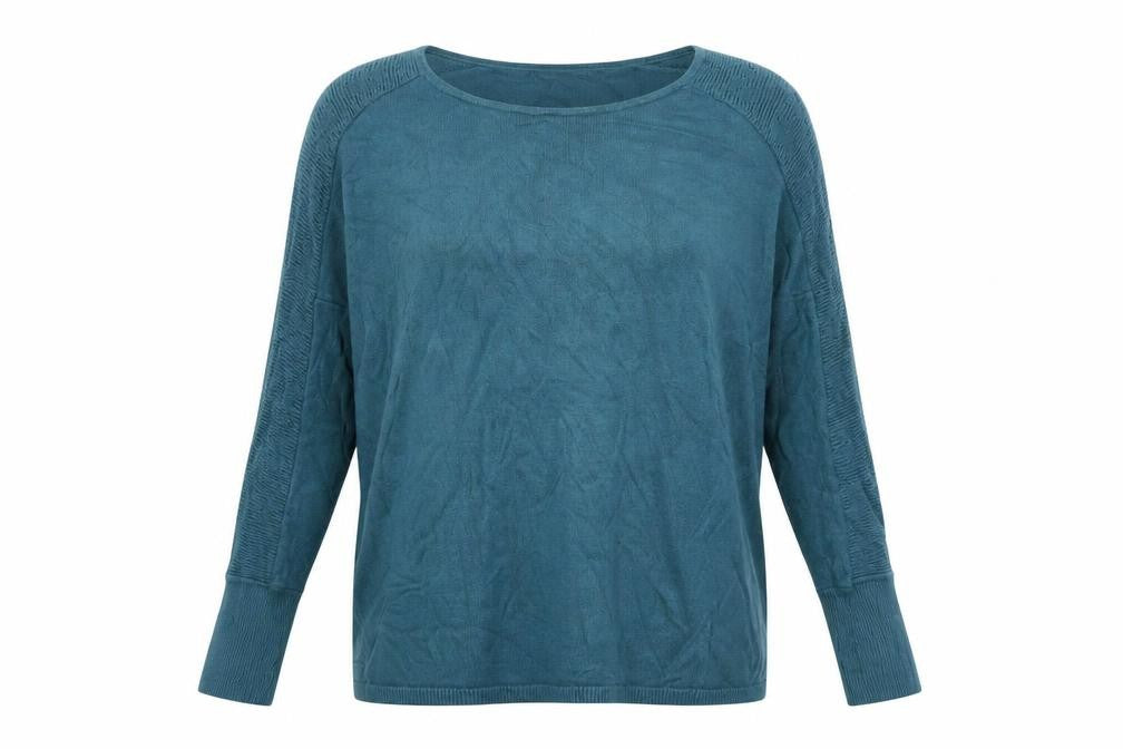 Oasis Women's Blue Crew Neck Long Sleeve Viscose Jumper Size S