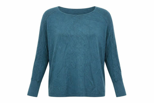 Oasis Women's Blue Crew Neck Long Sleeve Viscose Jumper Size S