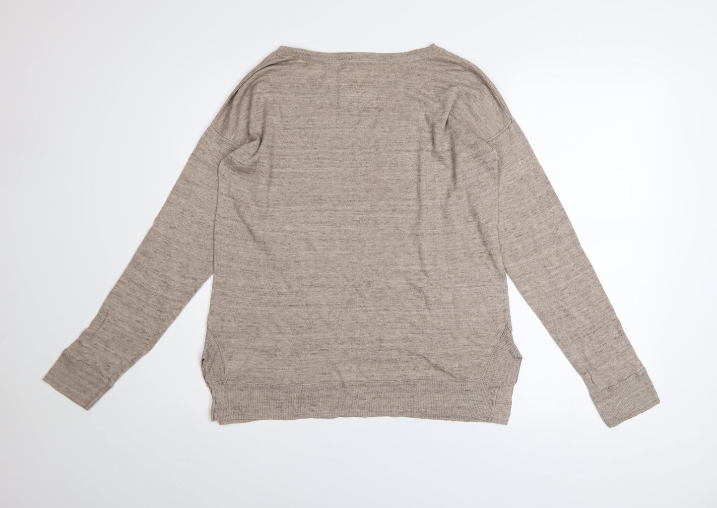 H&M L.O.G.G Womens Beige Cotton Crew Neck Jumper Size 12