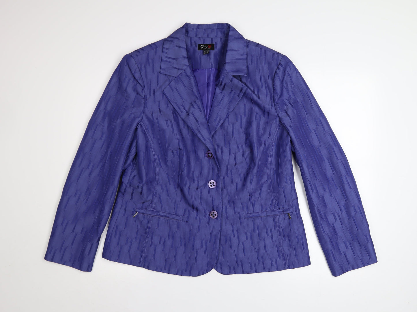 Oscar B Edition Women's Purple Blazer Size 16 Classic Formal Jacket