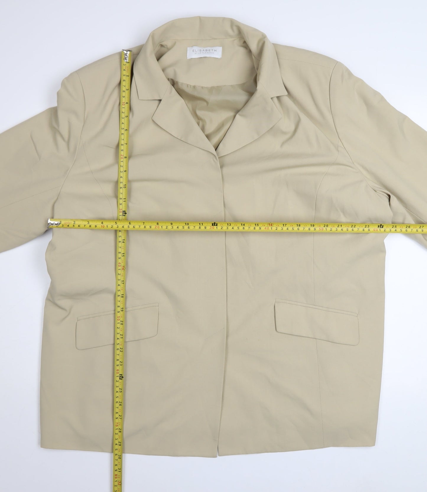 Liz Claiborne Women Beige Size 22 Classic Lined Blazer Jacket
