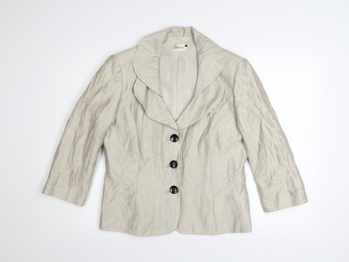 Precis Women Beige Linen Blend Classic Blazer Size 14