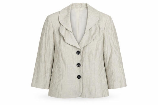 Precis Women Beige Linen Blend Classic Blazer Size 14