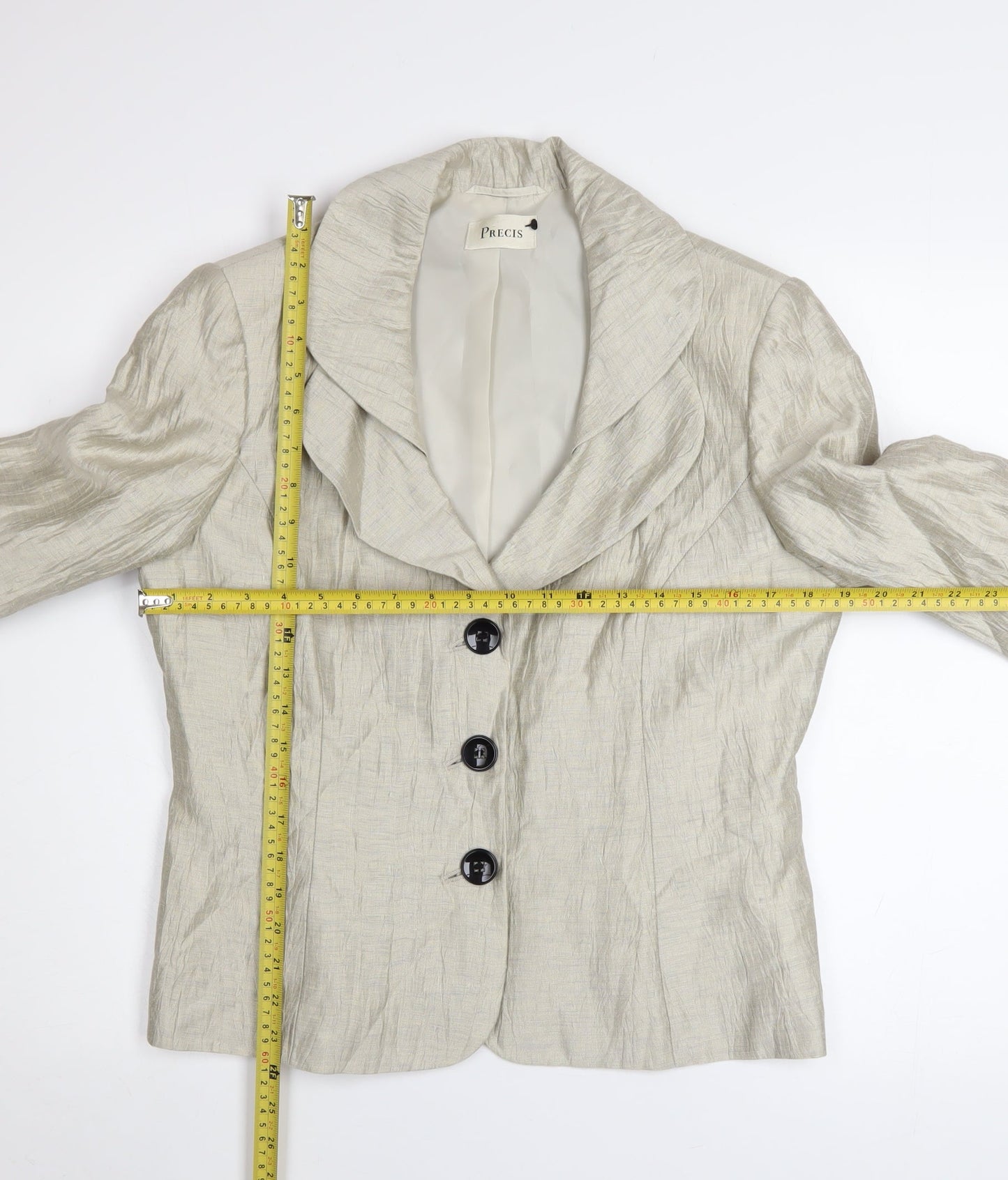 Precis Women Beige Linen Blend Classic Blazer Size 14