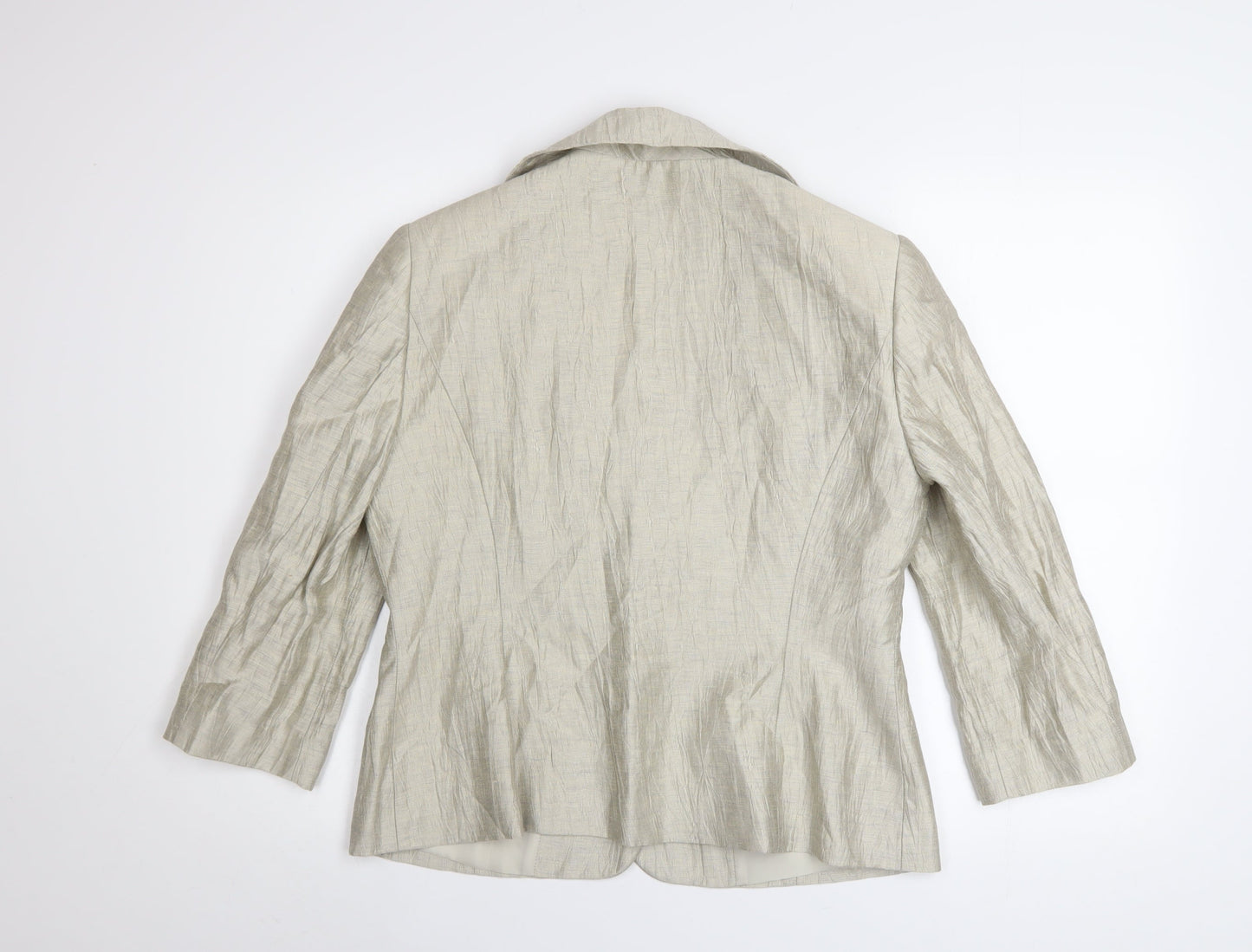 Precis Women Beige Linen Blend Classic Blazer Size 14