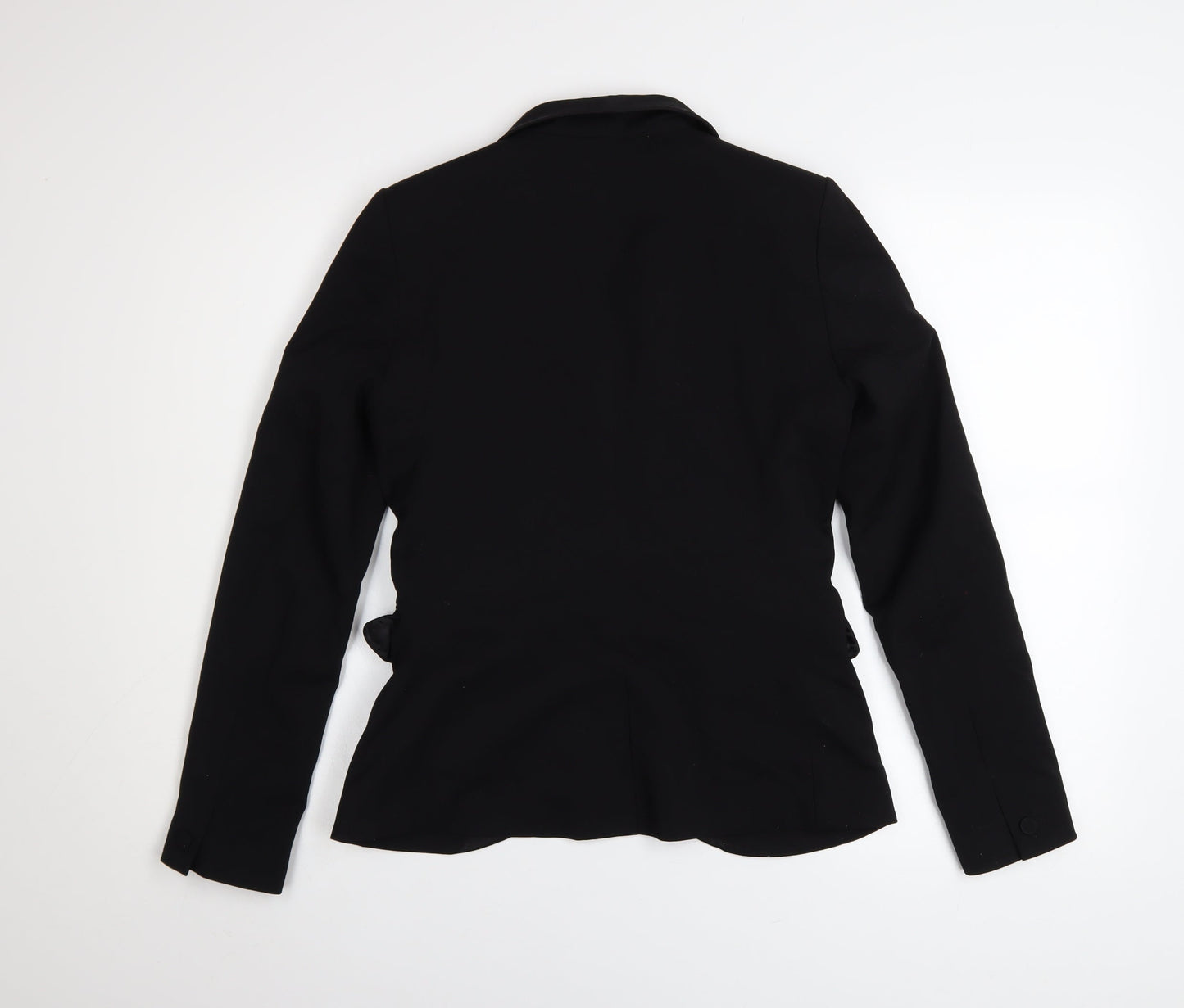 H&M Women Black Size 8 Shawl Lapel Single-Breasted Blazer Jacket