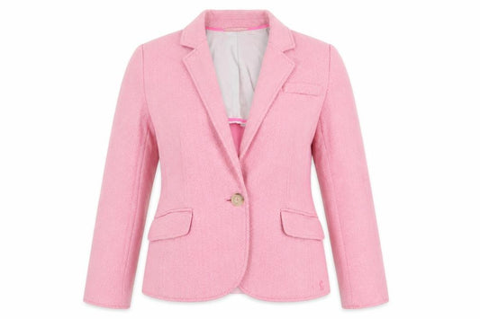 Joules Womens Pink Blazer UK 8 Classic Single-Breasted Cotton Blend
