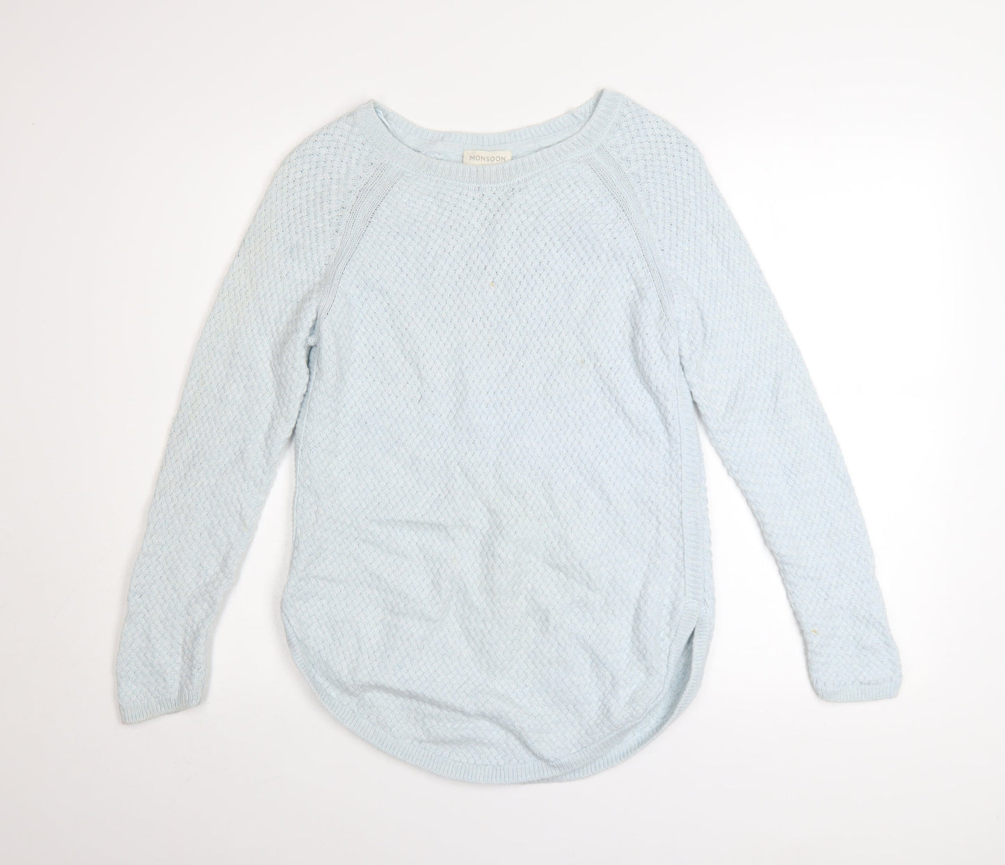 Monsoon Women Blue Knit Alpaca Blend Pullover Jumper M