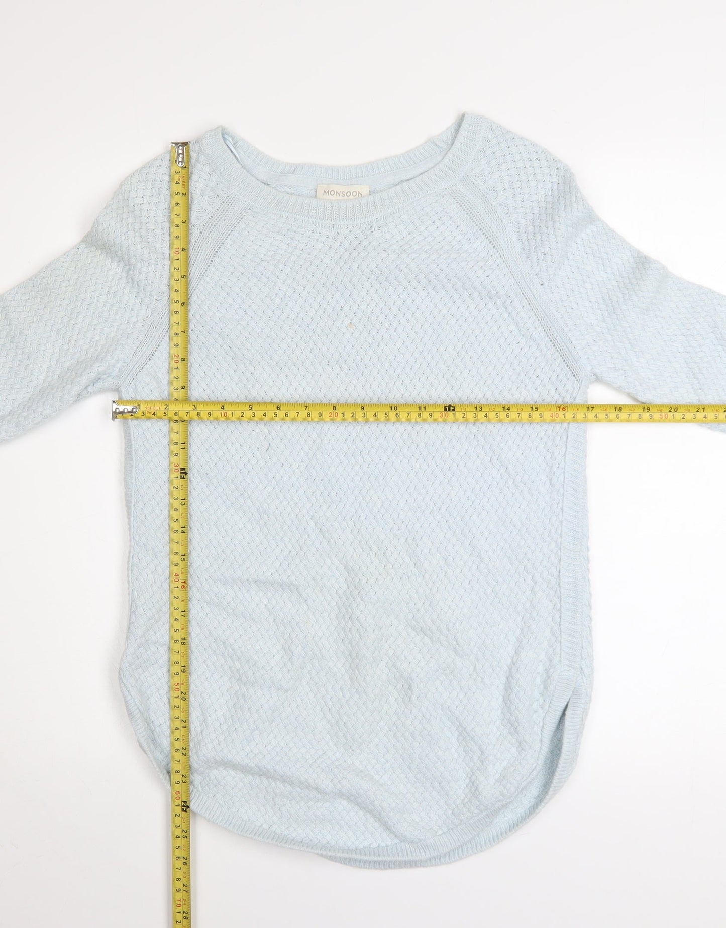 Monsoon Women Blue Knit Alpaca Blend Pullover Jumper M