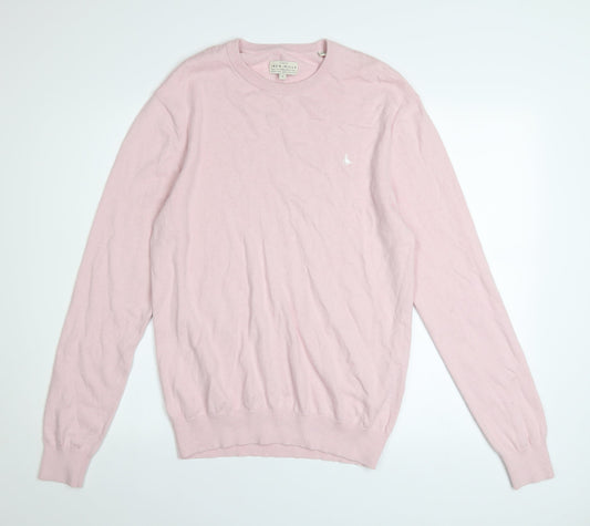Jack Wills Men's Pink Cotton Crew Neck Jumper M Classic Knit
