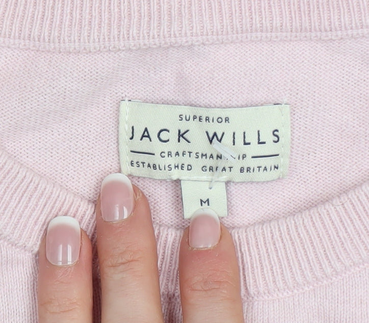Jack Wills Men's Pink Cotton Crew Neck Jumper M Classic Knit