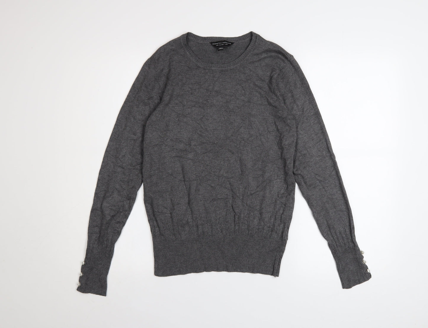 Dorothy Perkins Women's Grey Size 10 Crew Neck Long Sleeve Jumper