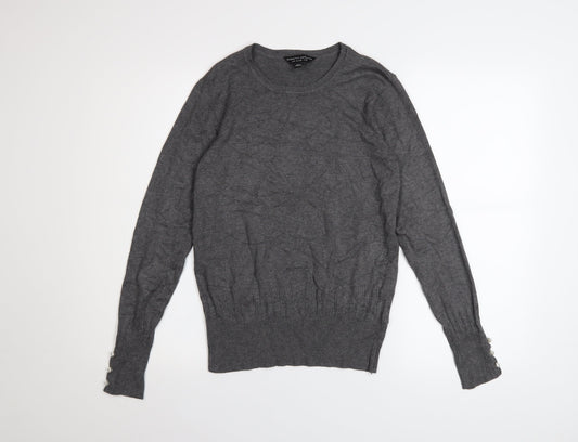 Dorothy Perkins Women's Grey Size 10 Crew Neck Long Sleeve Jumper